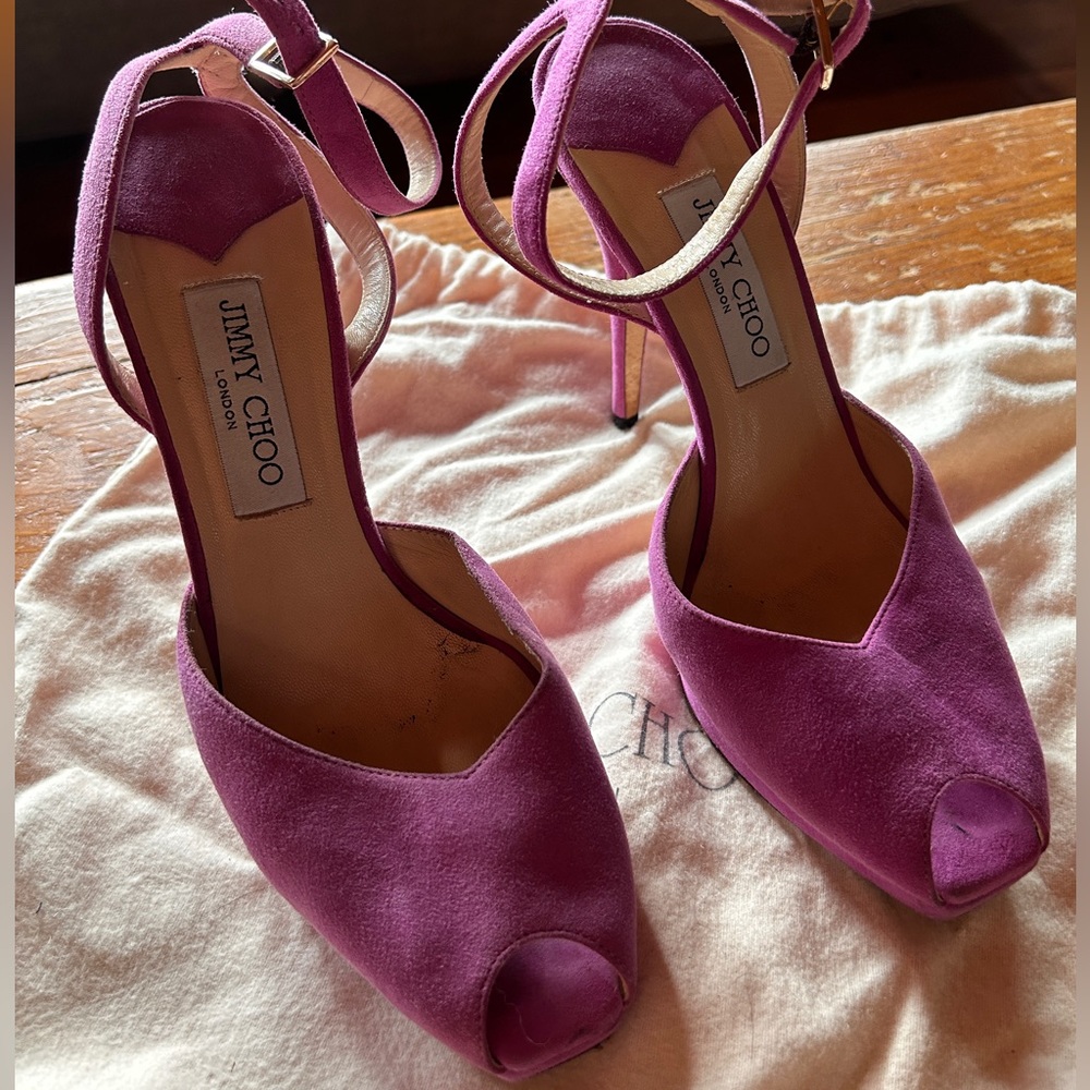 Jimmy Choo purple suede pumps